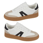 Urban Jacks Ladies Vintage-Inspired Lace-Up Sneakers (Size 4) - White & Black