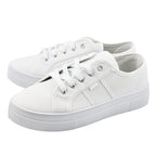 Urban Jacks Montclair Womens Canvas Lace-Up Shoe (Size 3) - White