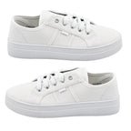 Urban Jacks Montclair Womens Canvas Lace-Up Shoe (Size 3) - White