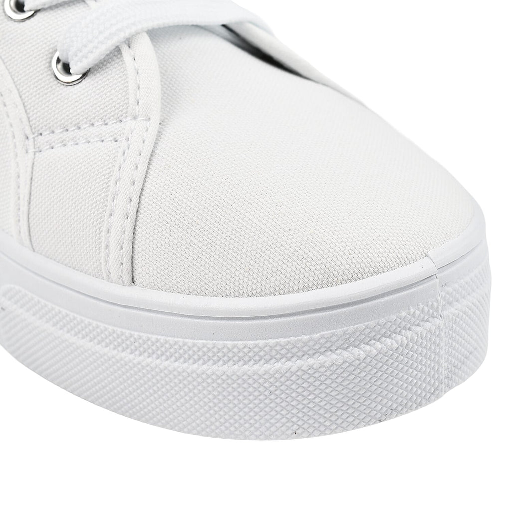 Urban Jacks Montclair Womens Canvas Lace-Up Shoe (Size 3) - White