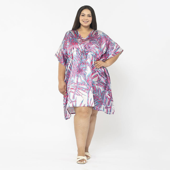 Tamsy V-neck Palm Print Short Kaftan 7378579 1