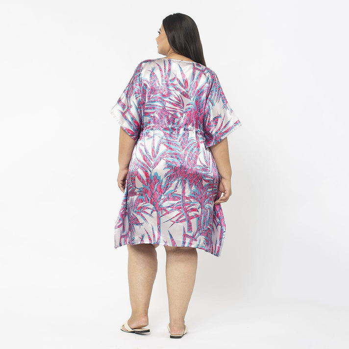 Tamsy V-neck Palm Print Short Kaftan 7378579 2