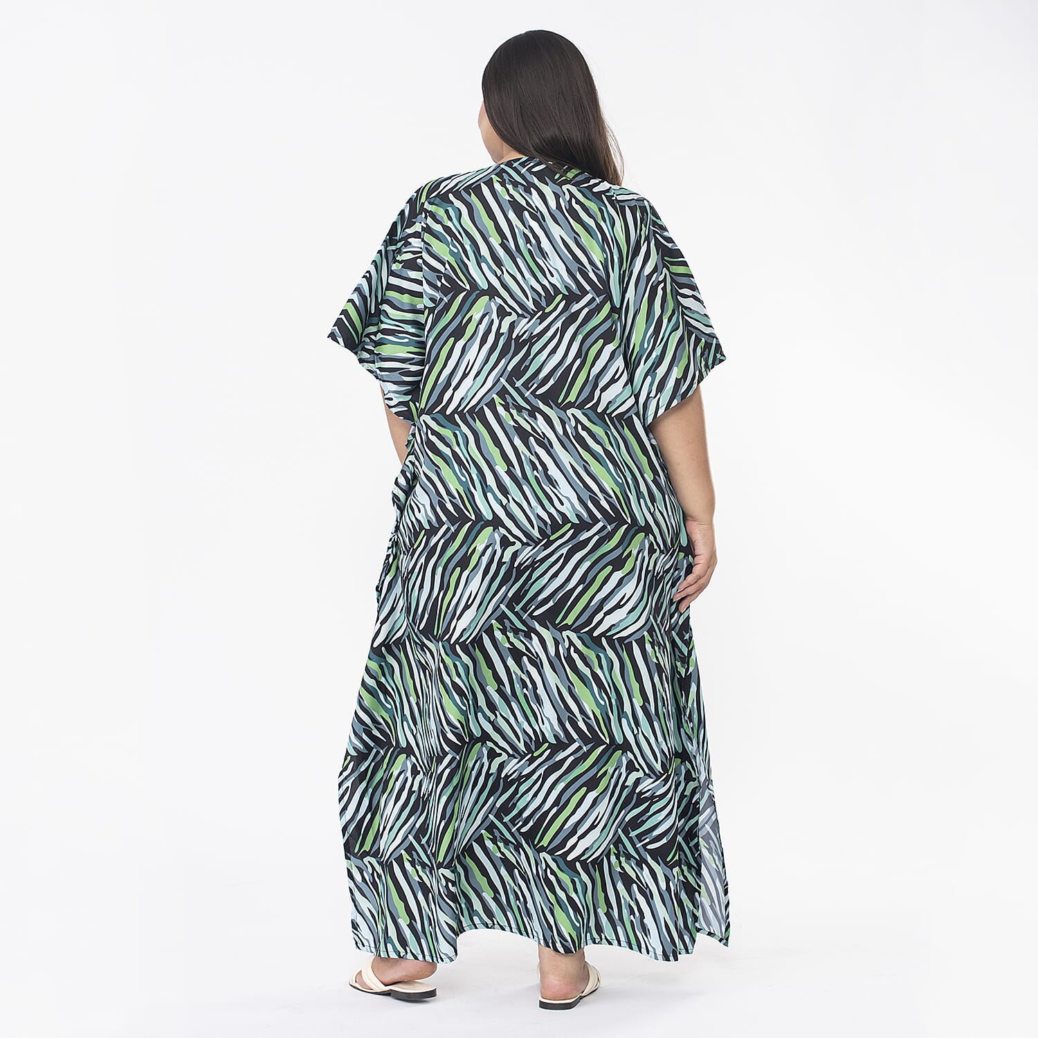 TAMSY Printed Maxi Kaftan Dress - Green and Black 7378442 2