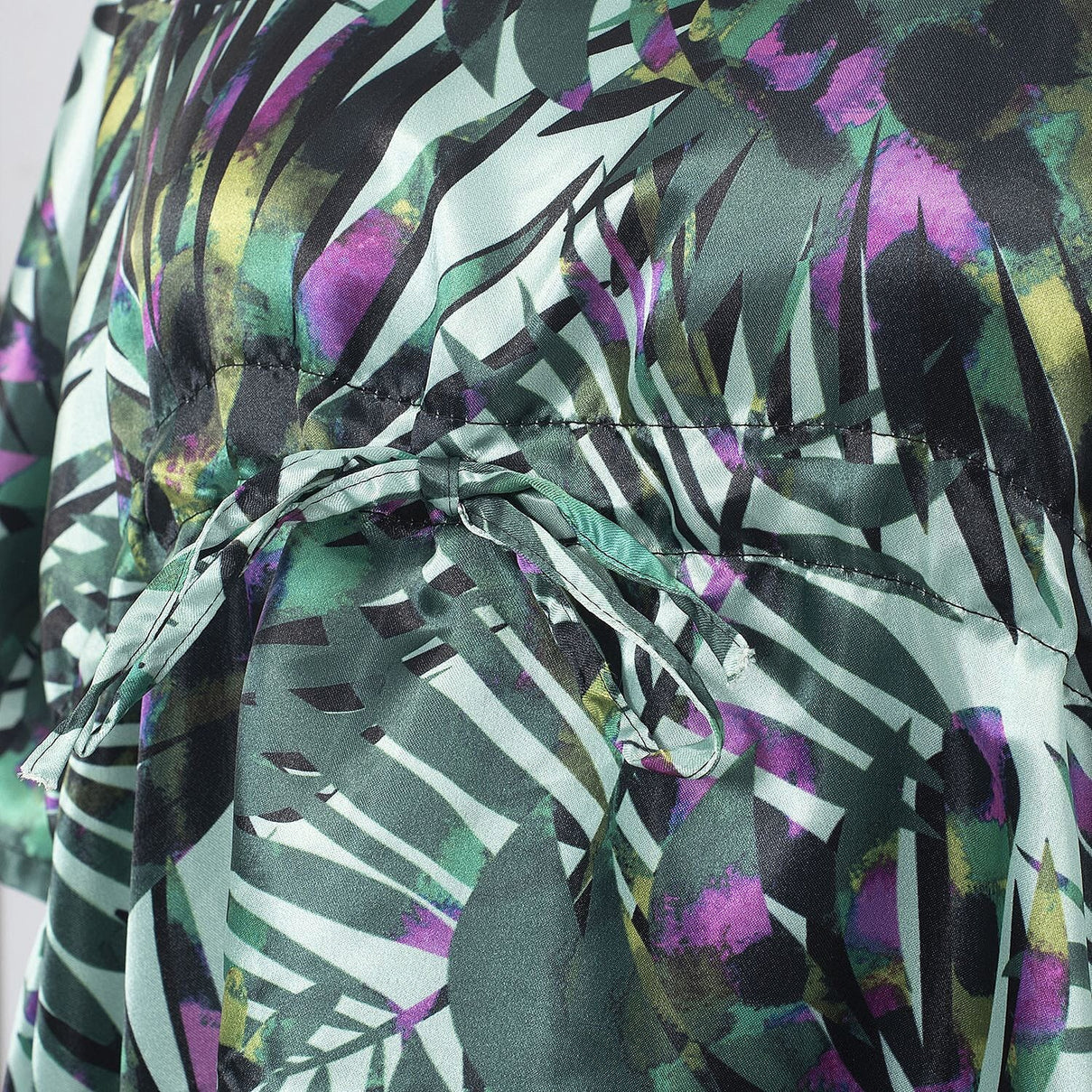 Tamsy V-neck Tropical Print Short Kaftan 7378603 4