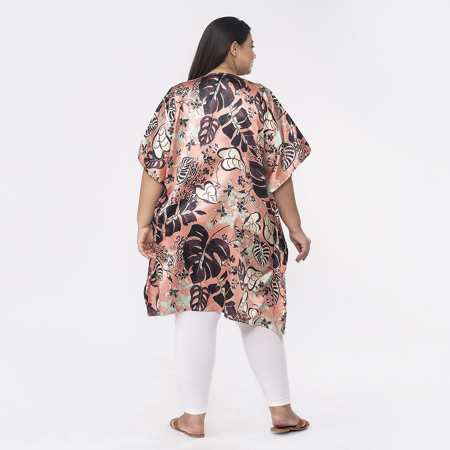 TAMSY Exclusive Boho Leaf Printed Short Kaftan with Pocket 7378695 2