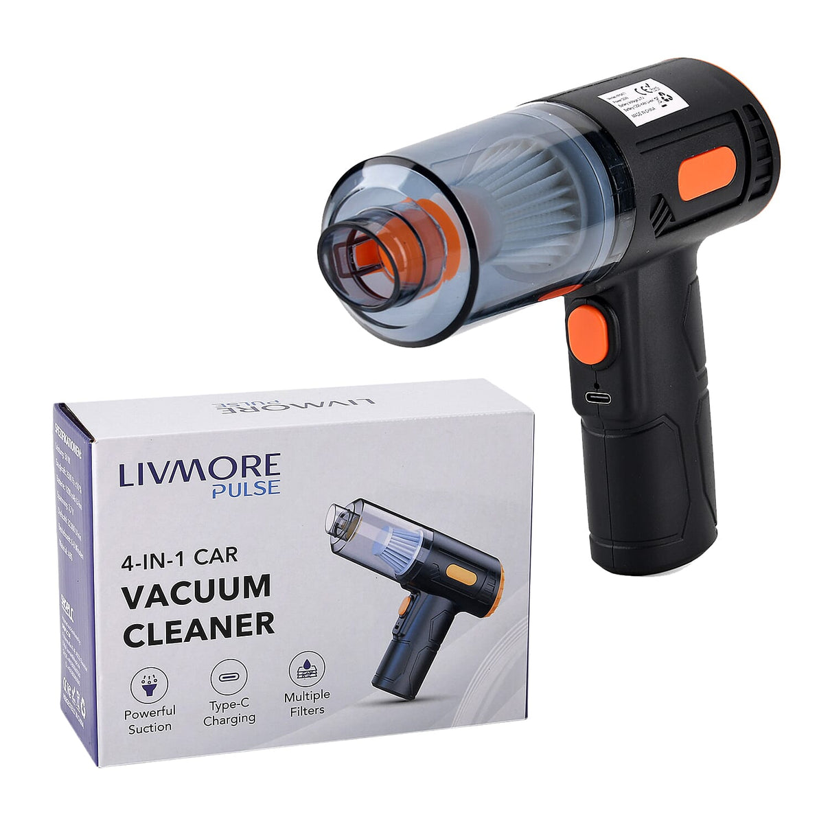 Mini Cordless Vacuum Cleaner - Suction &amp; Blower With 4 attachments, USB--C Charger 8370038 0