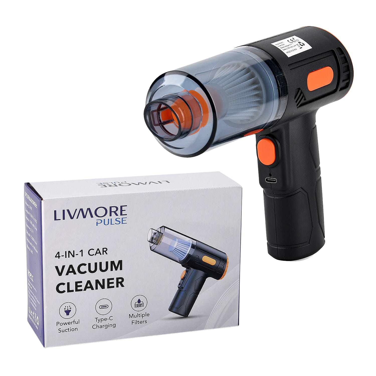 Mini Cordless Vacuum Cleaner - Suction &amp; Blower With 4 attachments, USB--C Charger 8370038 0