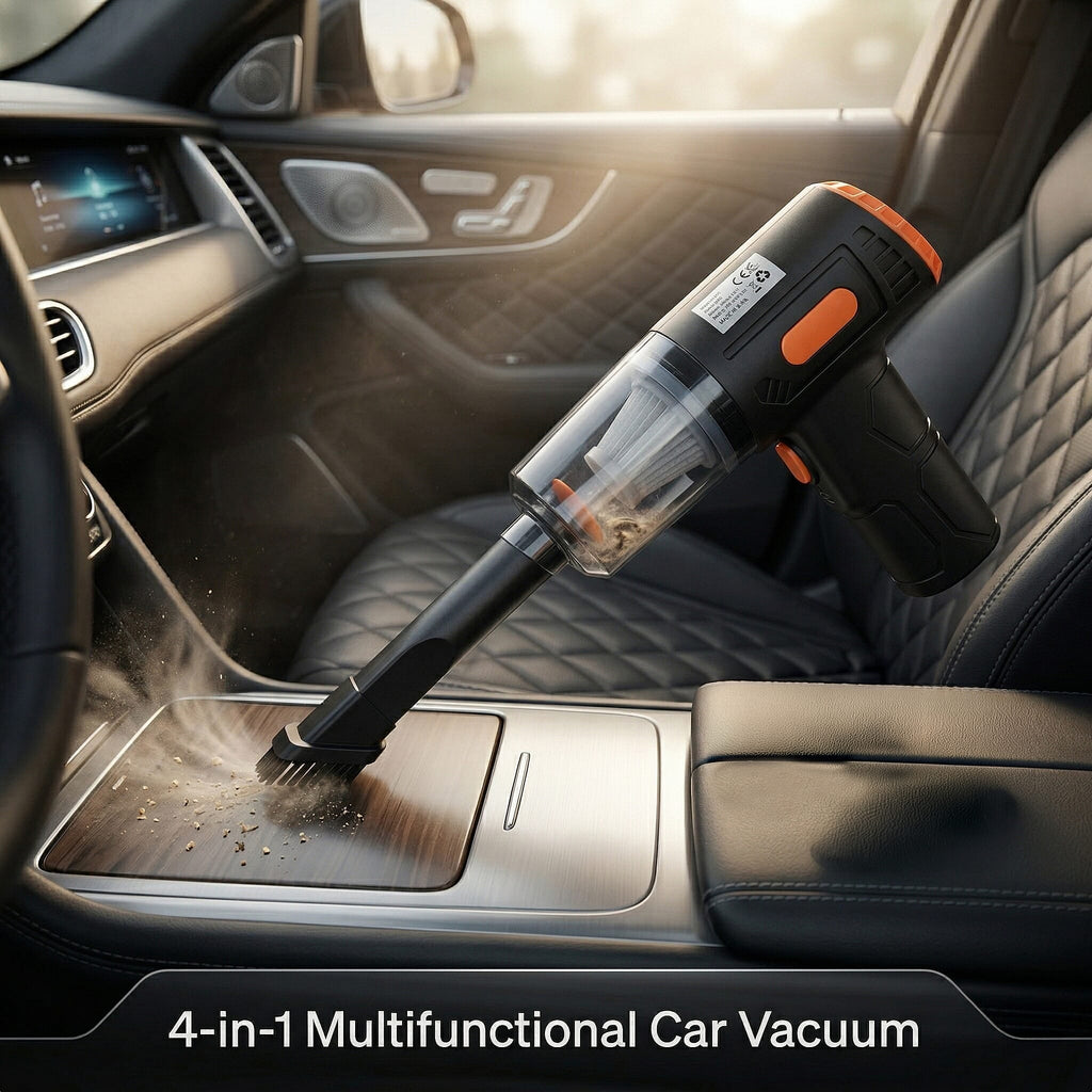 Mini Vacuum Cleaner - Cordless, Suction & Blower, 4 attachments, USB--C, upto 8 min run-time
