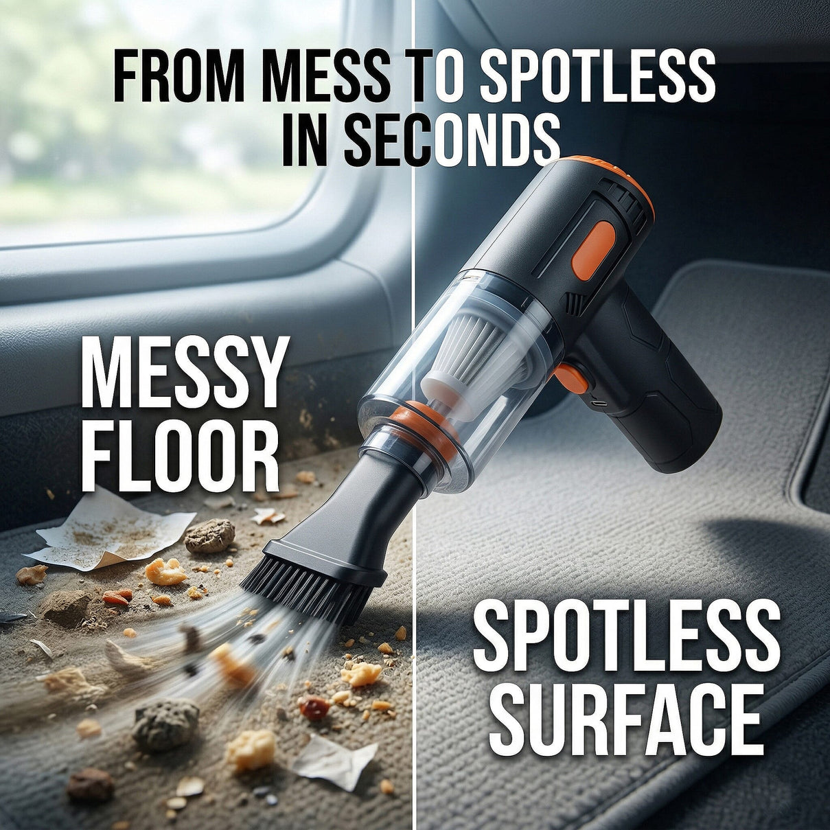 Mini Cordless Vacuum Cleaner - Suction &amp; Blower With 4 attachments, USB--C Charger 8370038 4