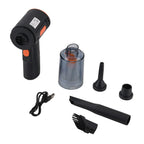 Mini Vacuum Cleaner - Cordless, Suction & Blower, 4 attachments, USB--C, upto 8 min run-time