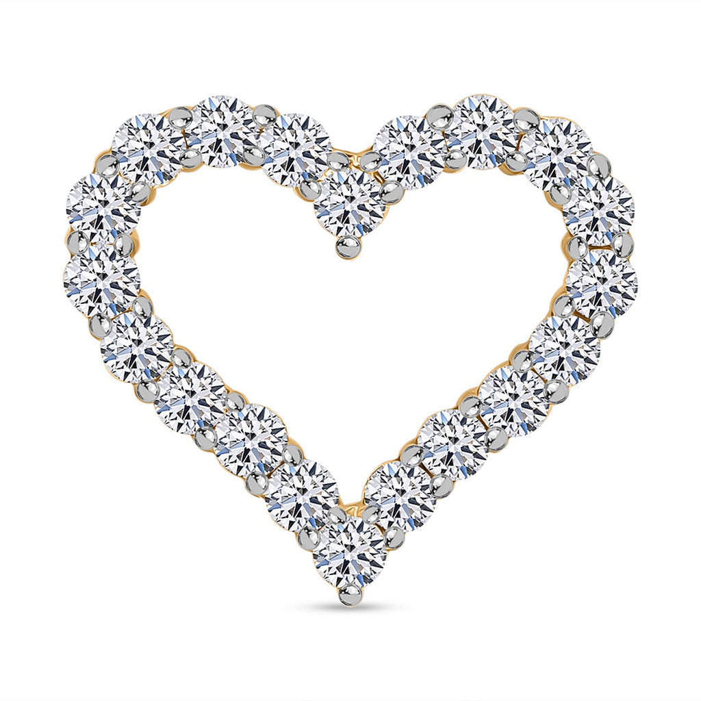 Valentines Day Special - Luxuriant Diamond Lab Grown Diamond (SI-GH) Heart Pendant in Vermeil Yellow Gold Plated Sterling Silver 0.56 Ct.