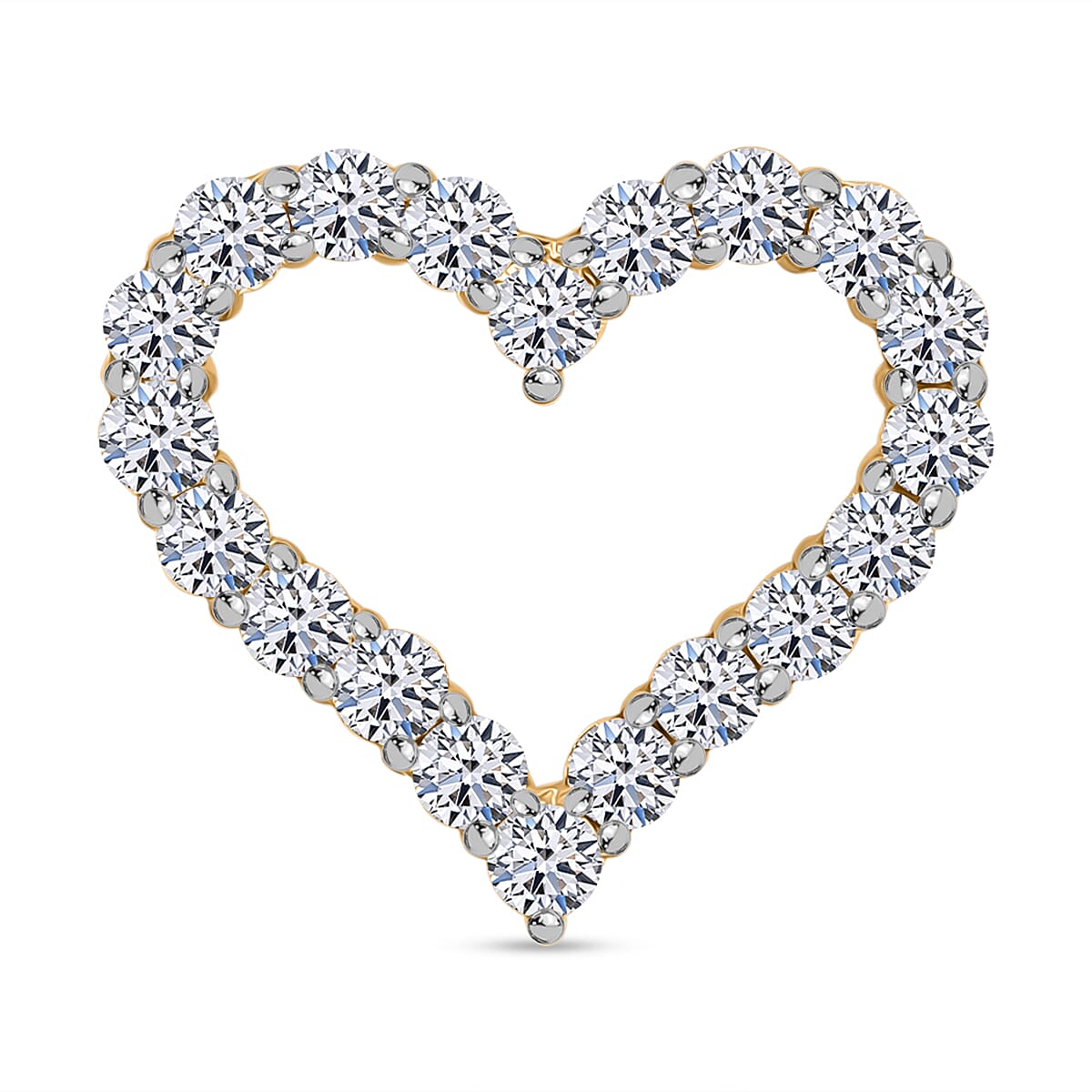 LUXURIANT Lab Grown Diamond Heart Pendant in Vermeil Yellow Gold Plated Sterling Silver 0.56 Ct. 8048165 0