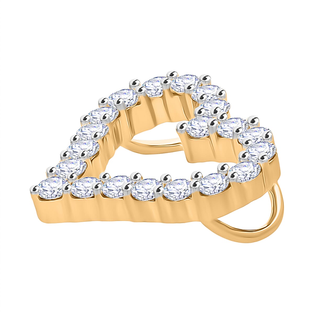 LUXURIANT Lab Grown Diamond Heart Pendant in Vermeil Yellow Gold Plated Sterling Silver 0.56 Ct. 8048165 3