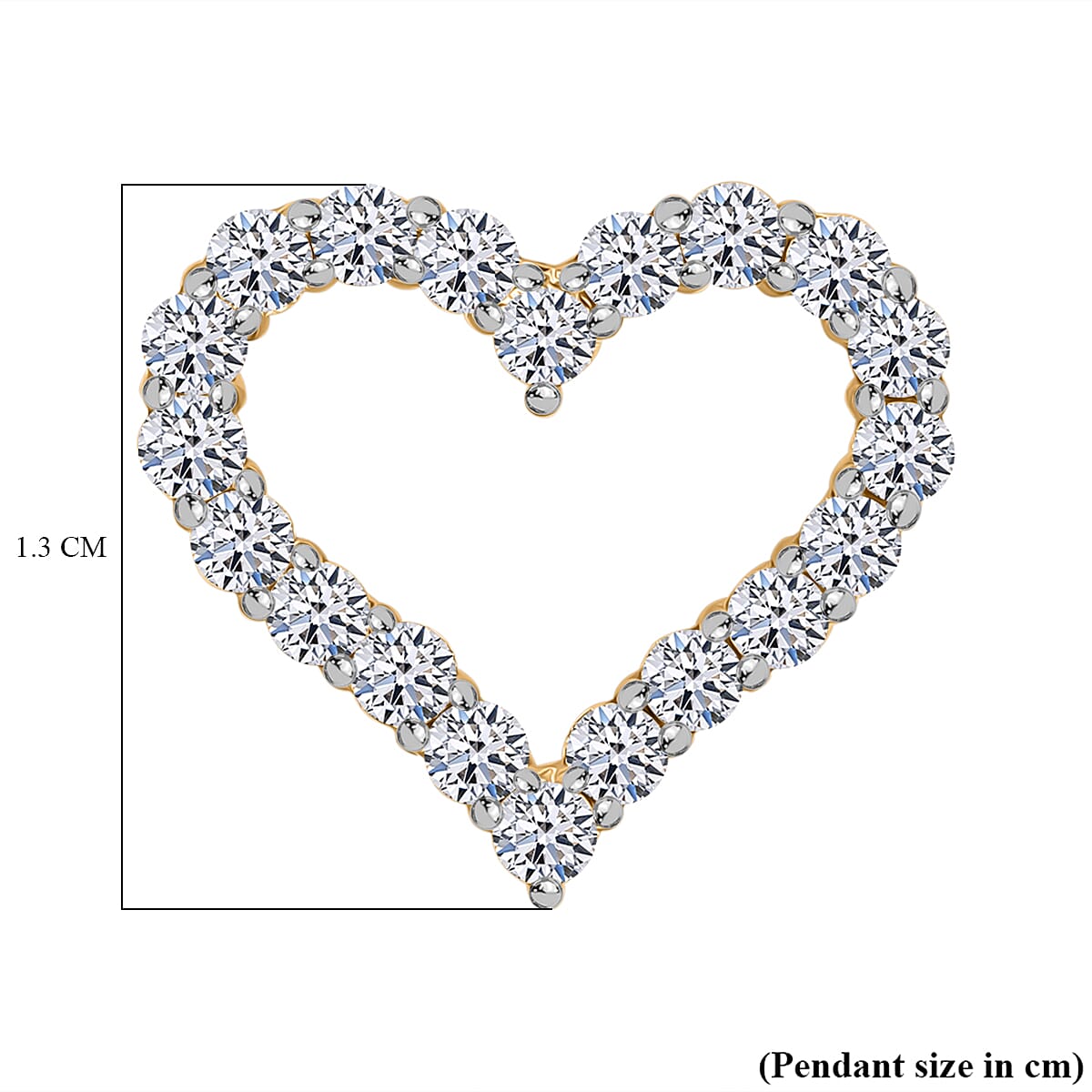 LUXURIANT Lab Grown Diamond Heart Pendant in Vermeil Yellow Gold Plated Sterling Silver 0.56 Ct. 8048165 5