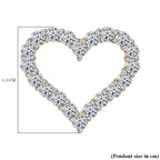 Valentines Day Special - Luxuriant Diamond Lab Grown Diamond (SI-GH) Heart Pendant in Vermeil Yellow Gold Plated Sterling Silver 0.56 Ct.