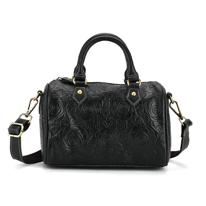 Valissiere Brocade with Genuine Leather Satchel Handbag with Shoulder Strap (120 cm) - Dark Green 8253598 1