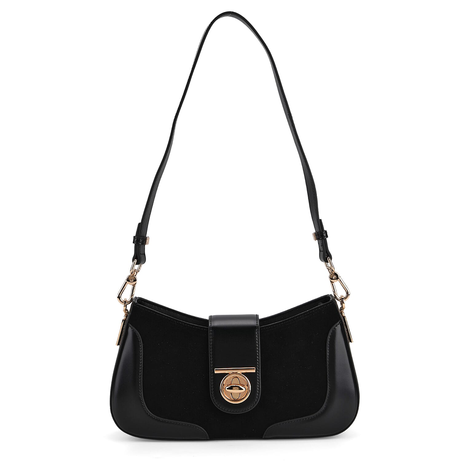 THE EPITOME OF LUXURY - Valisseire 100% Genuine Exquisite Leather Baguette Style Crossbody Bag - Black 8255429 2