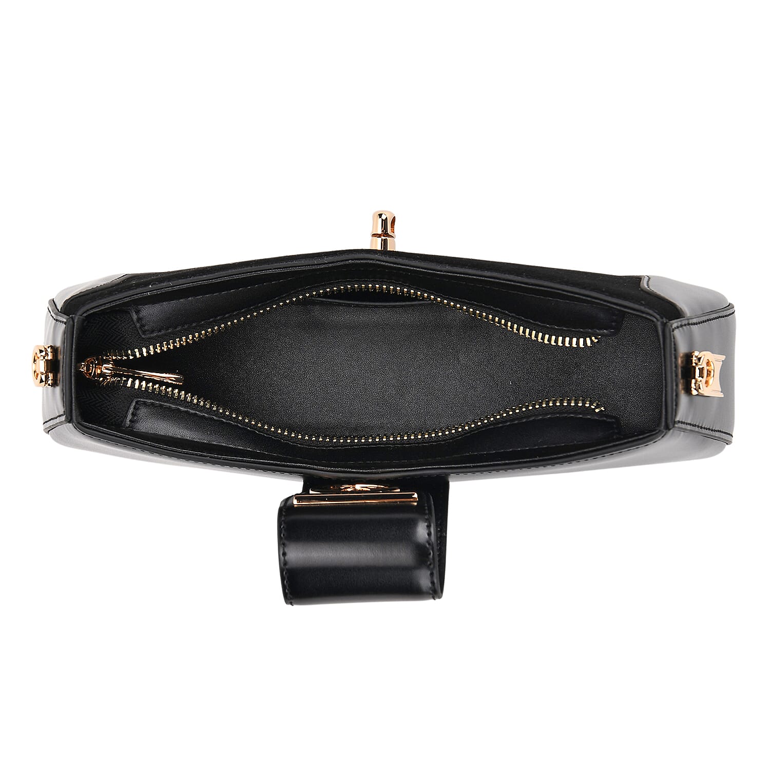 THE EPITOME OF LUXURY - Valisseire 100% Genuine Exquisite Leather Baguette Style Crossbody Bag - Black 8255429 5
