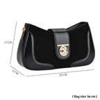 THE EPITOME OF LUXURY - Valisseire 100% Genuine Exquisite Leather Baguette Style Crossbody Bag - Black