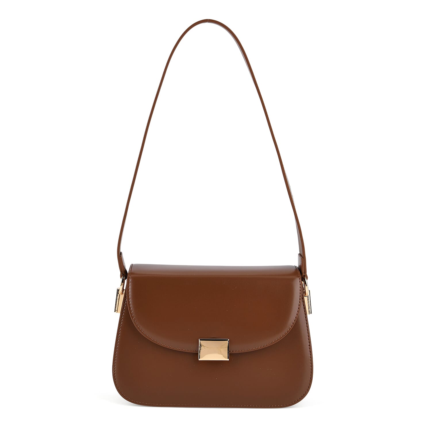 Valissiere Designer Inspired Genuine Leather Structured Small Saddle Crossbody Handbag - Brown 8484564 6