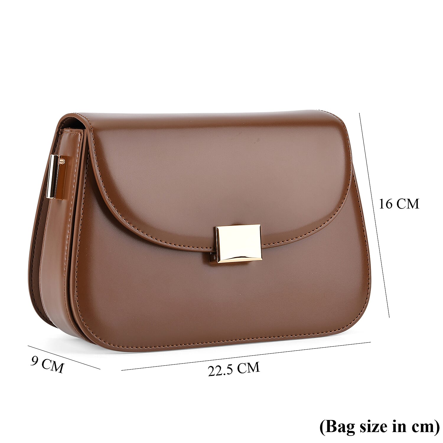 Valissiere Designer Inspired Genuine Leather Structured Small Saddle Crossbody Handbag - Brown 8484564 9
