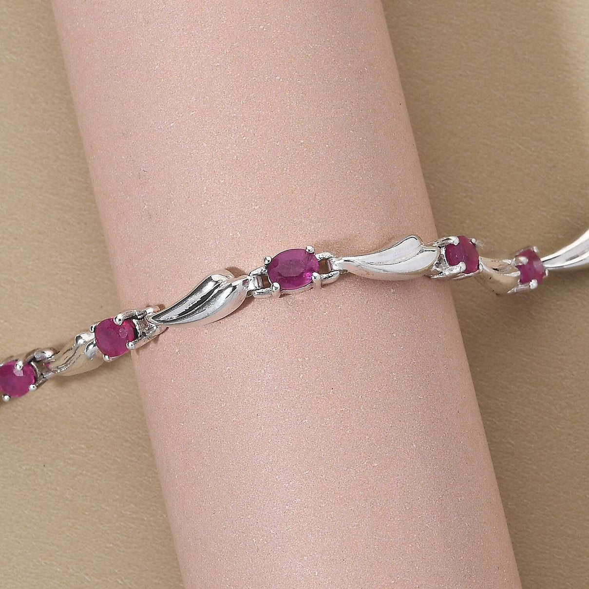 Vegas Close Out - African Ruby Bracelet (Size - 6 With 2.5 Inch Extender) in Sterling Silver 7027094 2