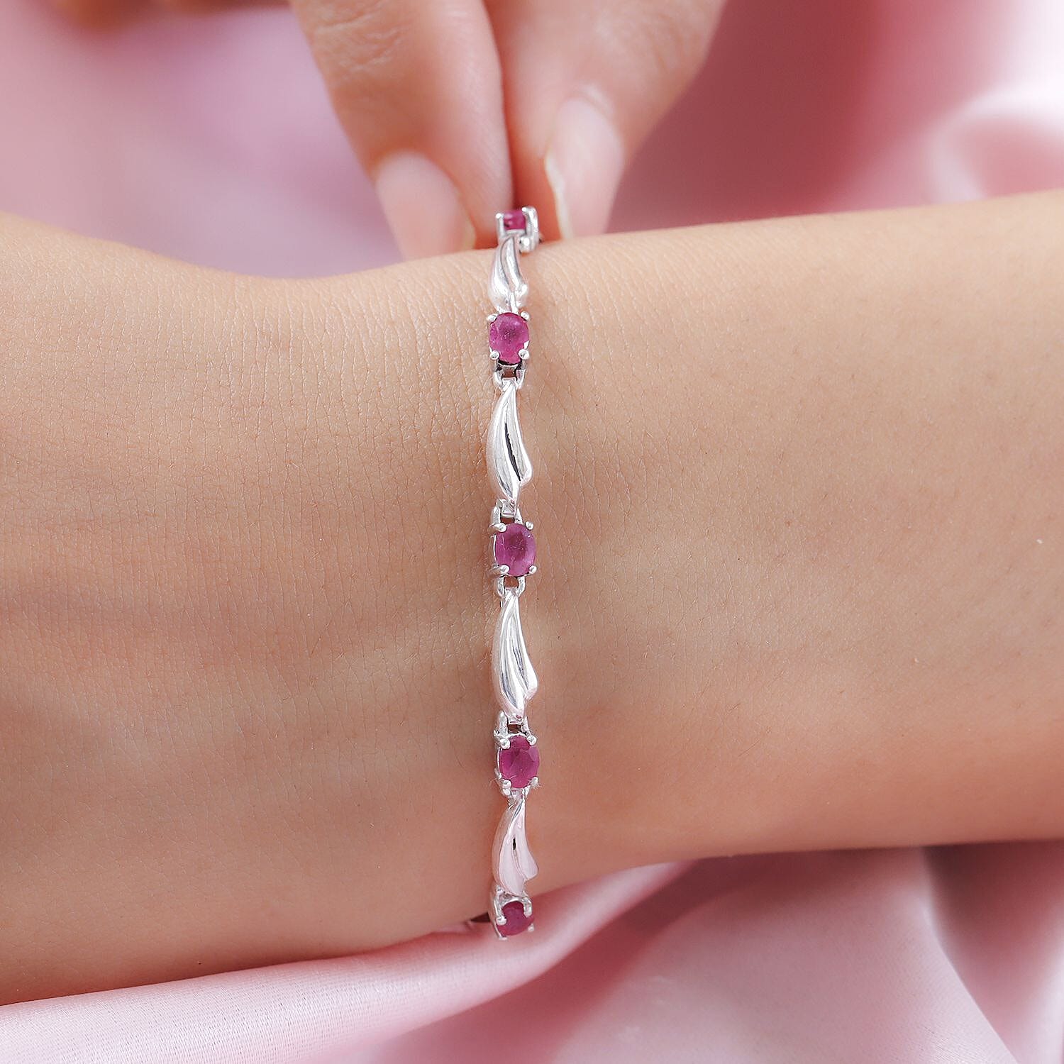 Vegas Close Out - African Ruby Bracelet (Size - 6 With 2.5 Inch Extender) in Sterling Silver 7027094 3