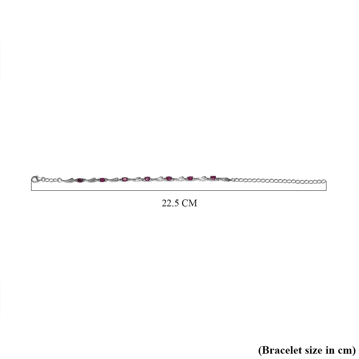 Vegas Close Out - African Ruby Bracelet (Size - 6 With 2.5 Inch Extender) in Sterling Silver 7027094 5