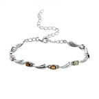 Multi-Tourmaline Bracelet (Size - 6 With 2.5 Inch Extender) in Sterling Silver