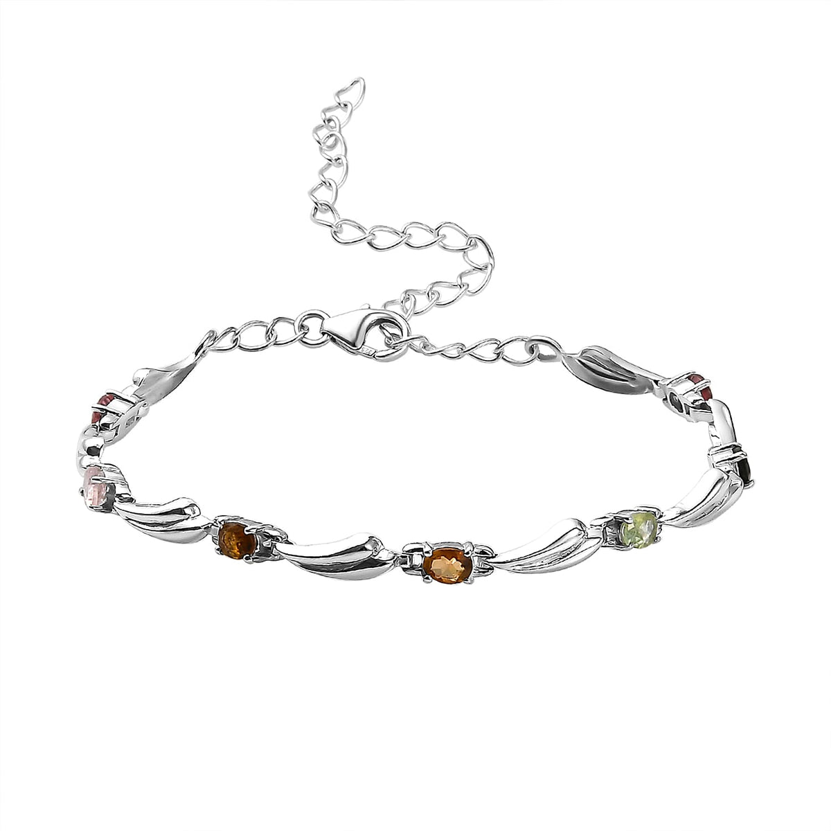 Vegas Close Out - Multi-Tourmaline Bracelet (Size - 6 With 2.5 Inch Extender) in Sterling Silver V32732834 0