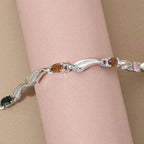 Multi-Tourmaline Bracelet (Size - 6 With 2.5 Inch Extender) in Sterling Silver