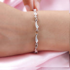 Multi-Tourmaline Bracelet (Size - 6 With 2.5 Inch Extender) in Sterling Silver