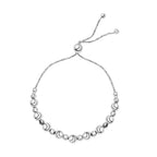 Sterling Silver Ball Adjustable Slider Bracelet (Size - 6.5 To 9.5), Silver Wt. 6.30 Gms