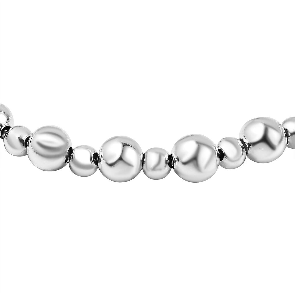 Sterling Silver Ball Adjustable Slider Bracelet (Size - 6.5 To 9.5), Silver Wt. 6.30 Gms