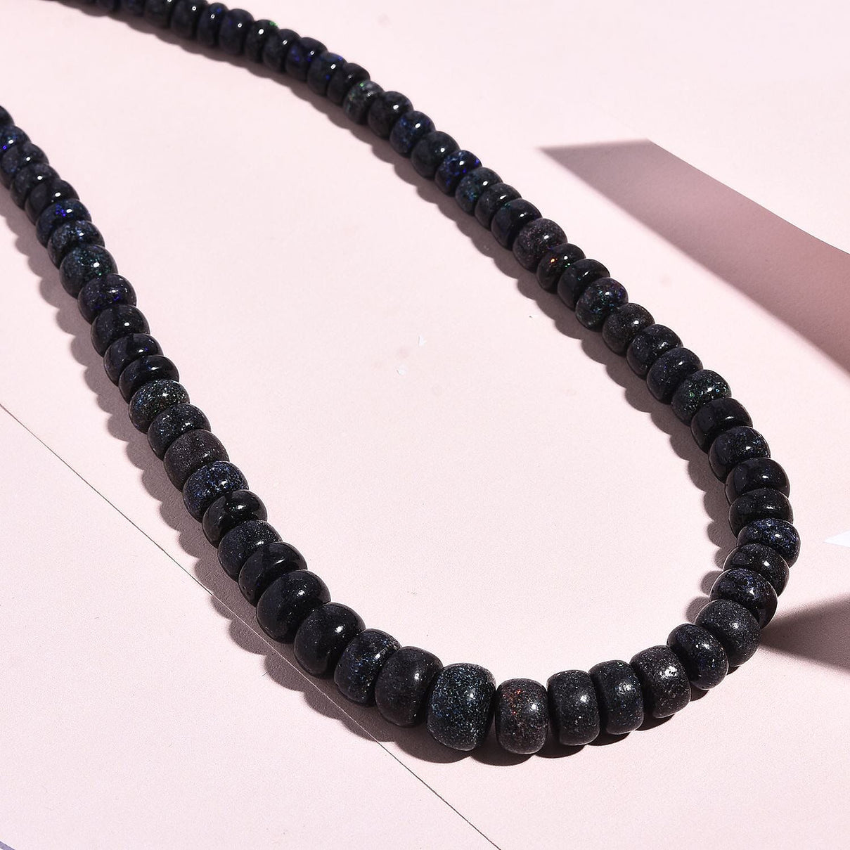 Andamooka Opal Beads Necklace (Size - 20) With Magnetic Lock in Sterling Silver 129.70 Ct. 7026392 2