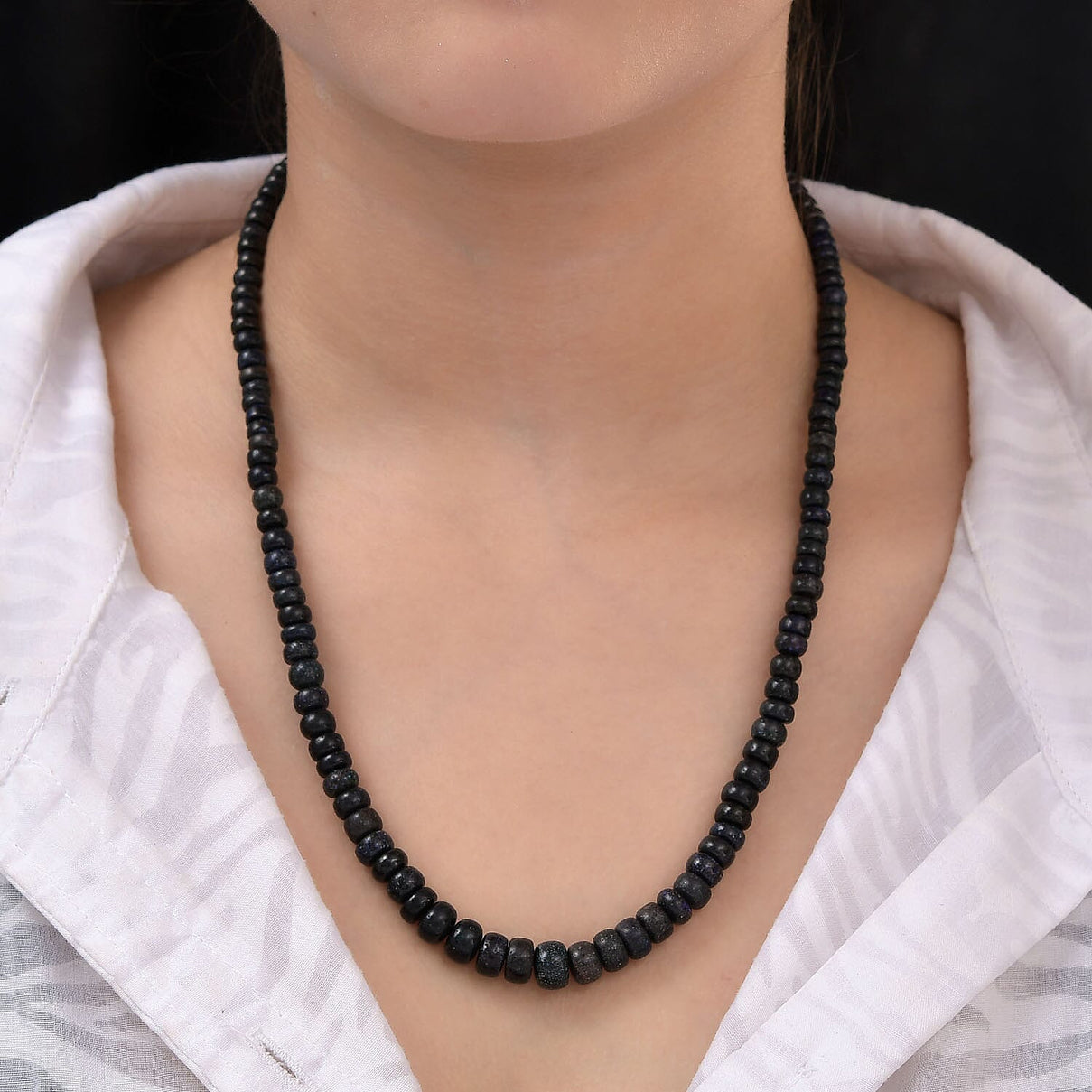 Andamooka Opal Beads Necklace (Size - 20) With Magnetic Lock in Sterling Silver 129.70 Ct. 7026392 3