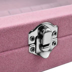 Velvet Earrings Jewellery Box with Transparent Window (Size 20x15x4 cm) - Pink