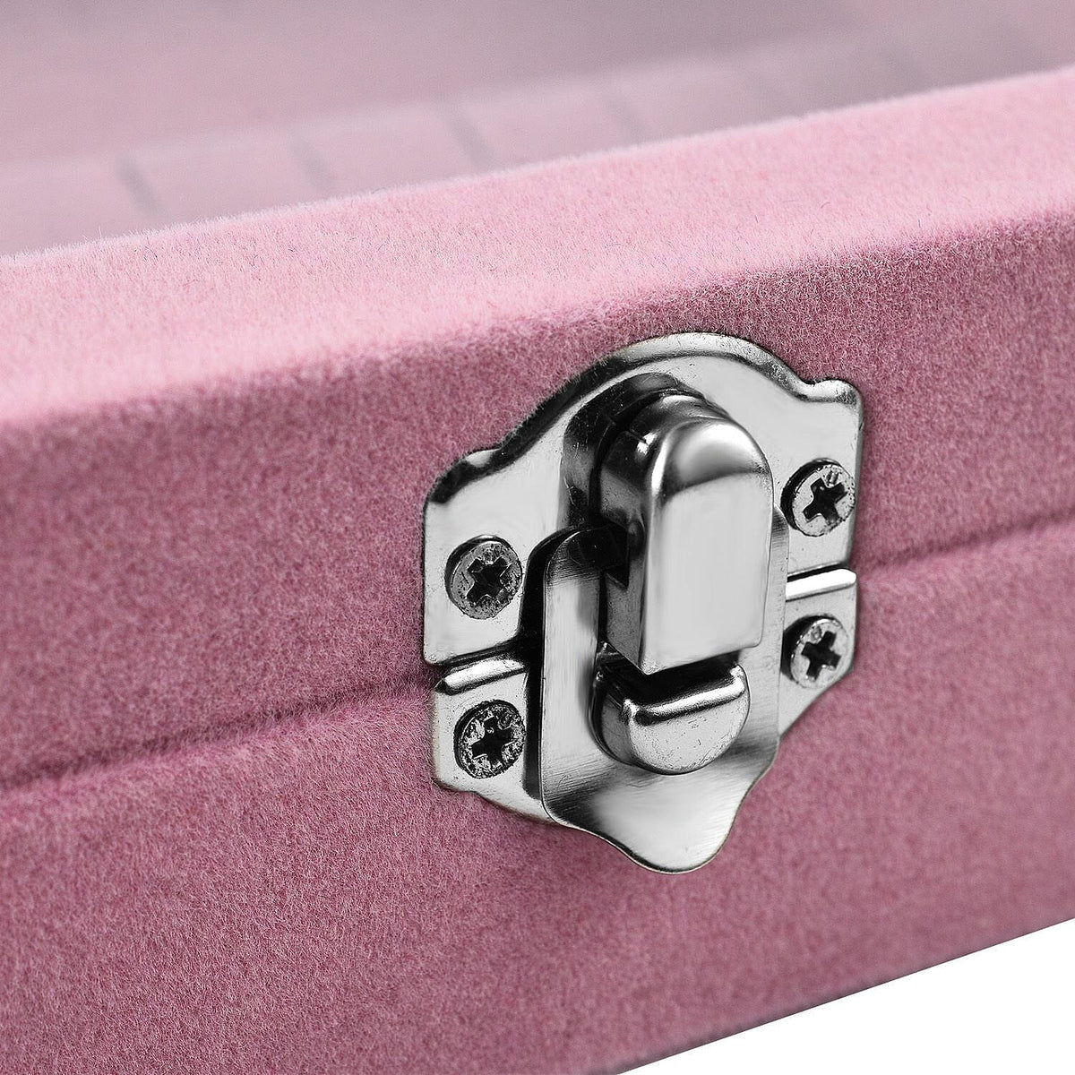 Velvet Earrings Jewellery Box with Transparent Window (Size 20x15x4 cm) - Pink 7388993 4