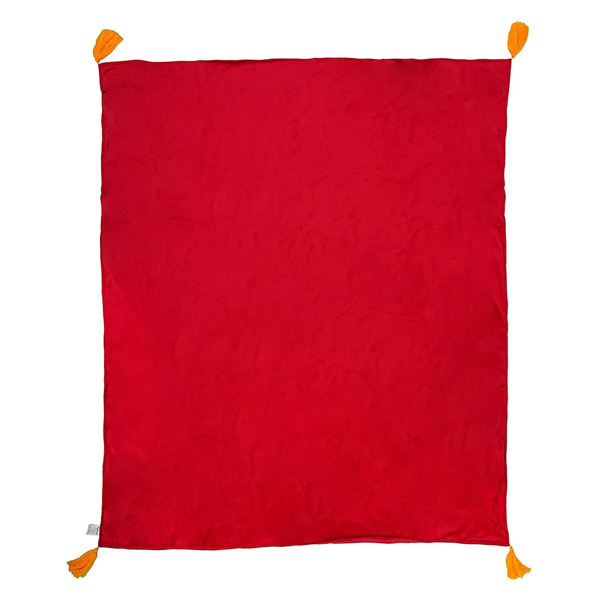 Velvet Embroidered Throw Blanket with Tassels (Size 125x150 Cm) - Red &amp; Multi 8961636 5