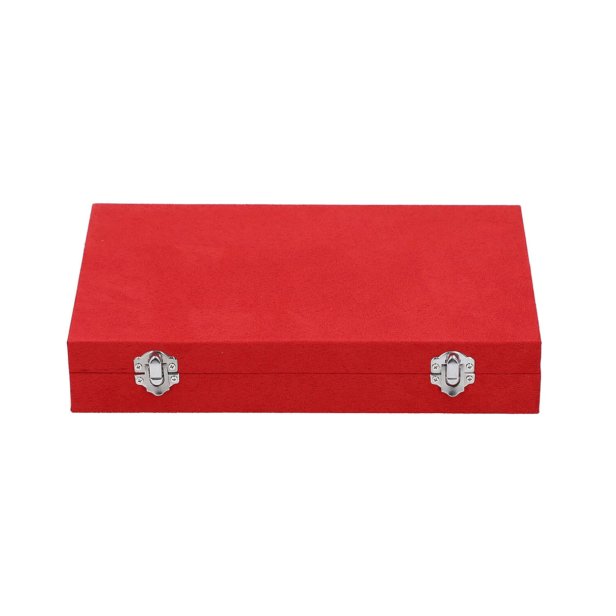 Velvet Jewellery Box with Lock and Anti Tarnish Lining , Jewellery Storage Organiser for Necklace, Earrings, Bracelets, Rings, and Accessories for Women's and Girls - Red 6259976 1
