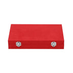 Portable Velvet Jewellery Box with Lock and Anti Tarnish Lining (Size:29x18x5 Cm) - Red