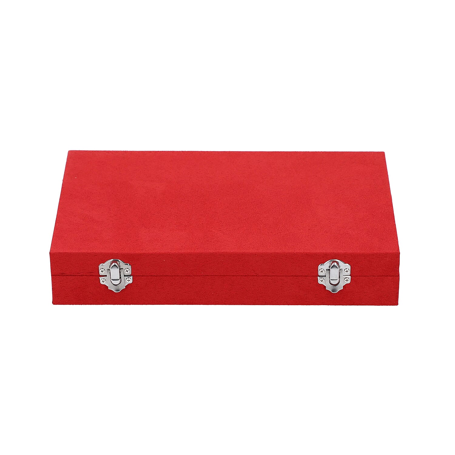 Velvet Jewellery Box with Lock and Anti Tarnish Lining , Jewellery Storage Organiser for Necklace, Earrings, Bracelets, Rings, and Accessories for Women's and Girls - Red 6259976 1
