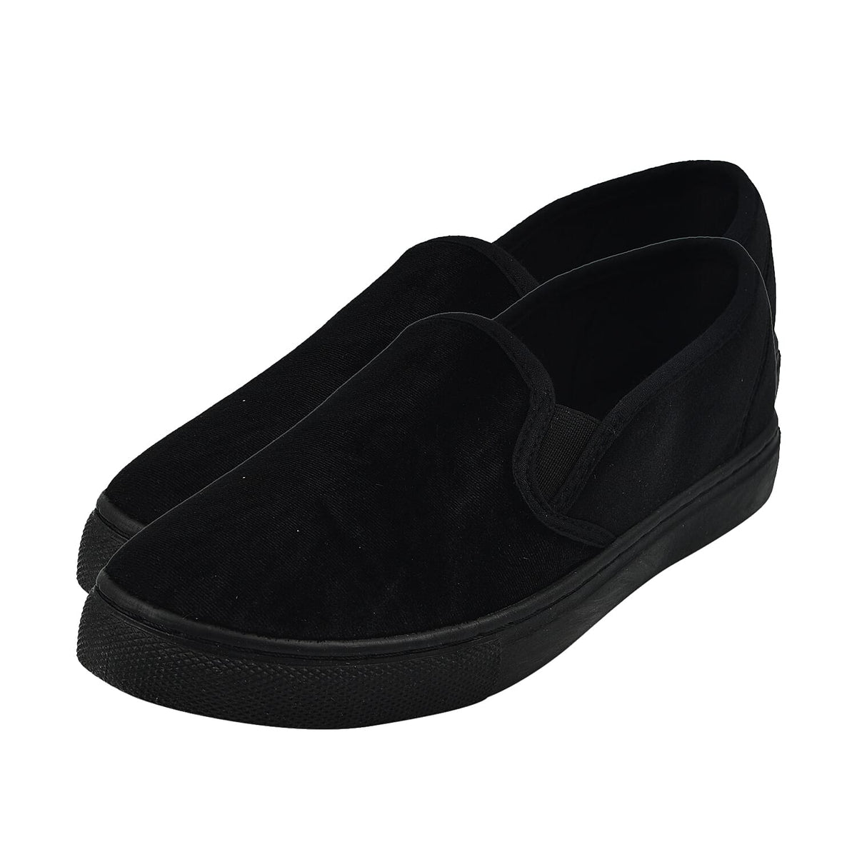 Velvet Slip-on Loafers - Black 6305573 1
