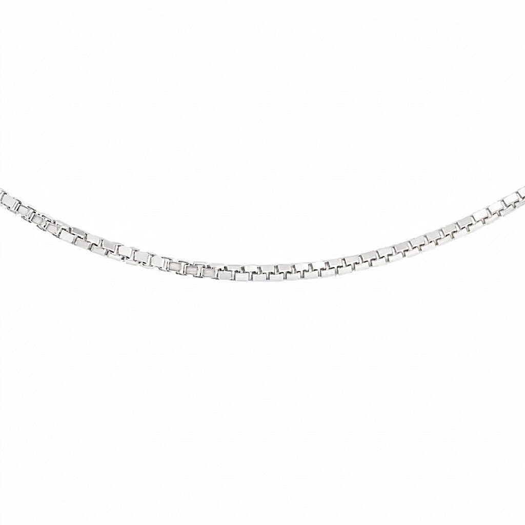 Venetian Box Chain 14 Inch in 9K White Gold 7588174 0