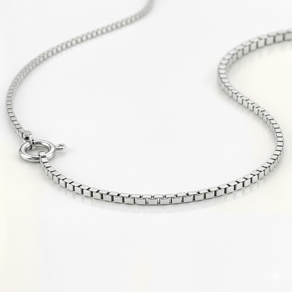 Venetian Box Chain 14 Inch in 9K White Gold 7588174 3