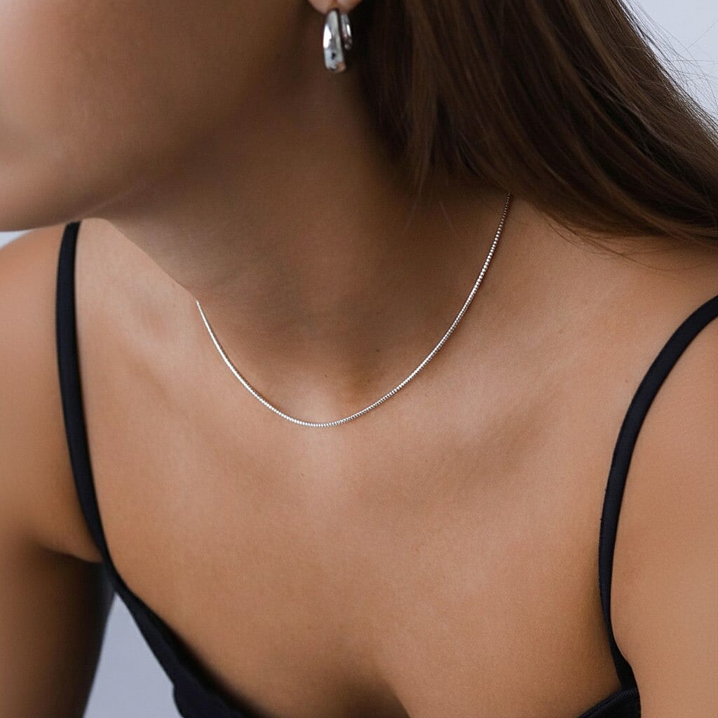 Venetian Box Chain 14 Inch in 9K White Gold 7588174 5