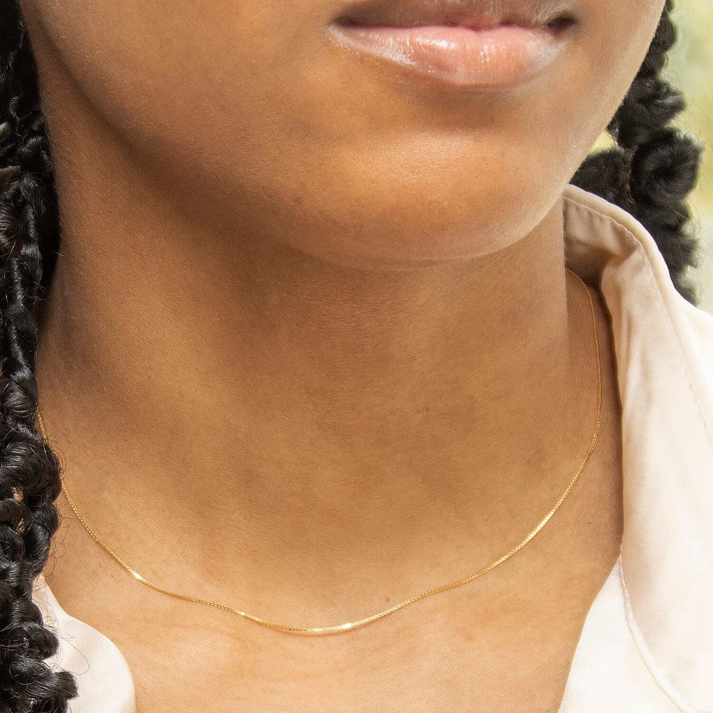 9K Yellow Gold  Chain (Size - 16),  Gold Wt. 1.2 Gms