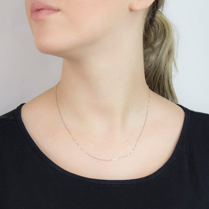 Venetian Box Chain 18 Inch in 9K White Gold 7588148 2