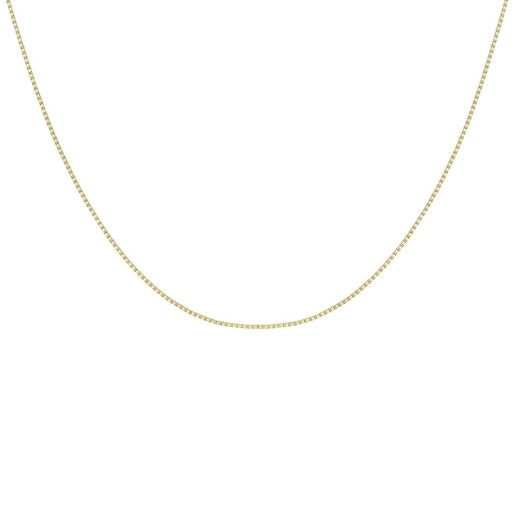 9K Yellow Gold Box Venetian Chain (Size - 20) with Spring Ring Clasp