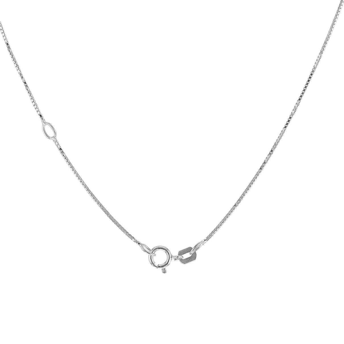 Venetian Box Chain Adjustable 18 Inch-20 Inch in 9K White Gold 7588087 3